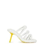 Loewe Women Petal knot sandal in lambskin 206XF705 White/Yellow
