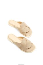Loewe Women Petal slide in jute 206XF698 Natural - Image 3