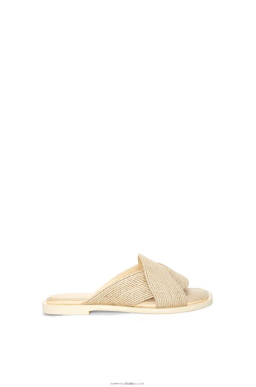 loewe_women_petal_slide_in_jute_206xf698_natural.jpg Loewe Women Petal slide in jute 206XF698 Natural - Image 1