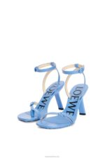 Loewe Women Petal stiletto sandal in lambskin 206XF672 Light Denim - Image 2