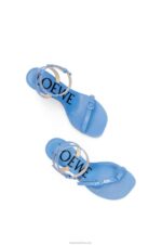 Loewe Women Petal stiletto sandal in lambskin 206XF672 Light Denim - Image 3