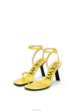 Loewe Women Petal stiletto sandal in lambskin 206XF678 Acacia Yellow - Image 3