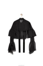 Loewe Women Pintuck top in silk organza 206XF885 Black - Image 2