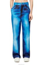 Loewe Women Pixelated baggy jeans in denim 206XF1177 Denim - Image 2