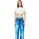 Loewe Women Pixelated baggy jeans in denim 206XF1177 Denim