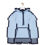Loewe Women Pixelated hoodie in technical knit 206XF802 Light Blue