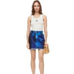 Loewe Women Pixelated mini skirt in denim 206XF1176 Denim