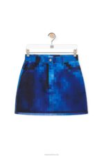 Loewe Women Pixelated mini skirt in denim 206XF1176 Denim - Image 5