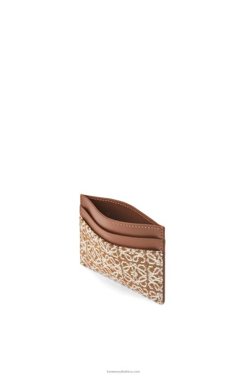 Loewe Women Plain cardholder in jacquard and calfskin 206XF1391 Tan/Pecan - Image 2