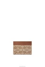 Loewe Women Plain cardholder in jacquard and calfskin 206XF1391 Tan/Pecan