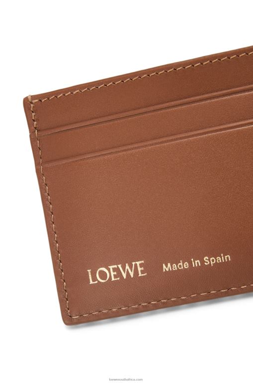 Loewe Women Plain cardholder in jacquard and calfskin 206XF1391 Tan/Pecan - Image 4