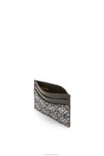 Loewe Women Plain cardholder in jacquard and calfskin 206XF1419 Navy/Black - Image 2