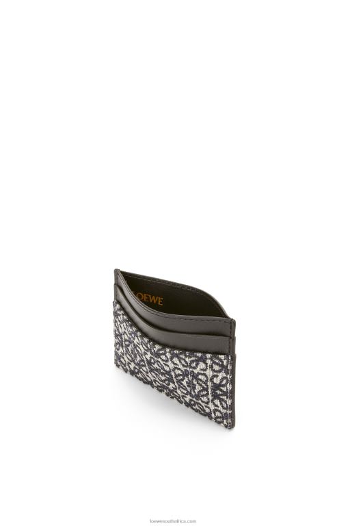Loewe Women Plain cardholder in jacquard and calfskin 206XF1419 Navy/Black - Image 2