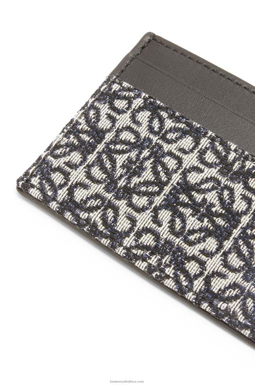 Loewe Women Plain cardholder in jacquard and calfskin 206XF1419 Navy/Black - Image 4