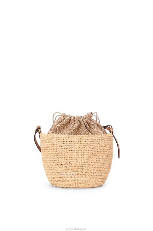 Loewe Women Pochette bag in raffia, Anagram jacquard and calfskin 206XF36 Natural/Tan - Image 3