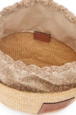 Loewe Women Pochette bag in raffia, Anagram jacquard and calfskin 206XF36 Natural/Tan - Image 5