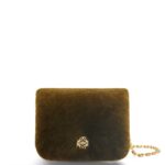 Loewe Women Puffer Goya bag in shearling 206XF468 Khaki Green