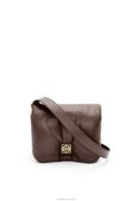 Loewe Women Puffer Goya bag in shiny nappa lambskin 206XF383 Dark Chocolate - Image 9