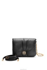 Loewe Women Puffer Goya bag in shiny nappa lambskin 206XF385 Black
