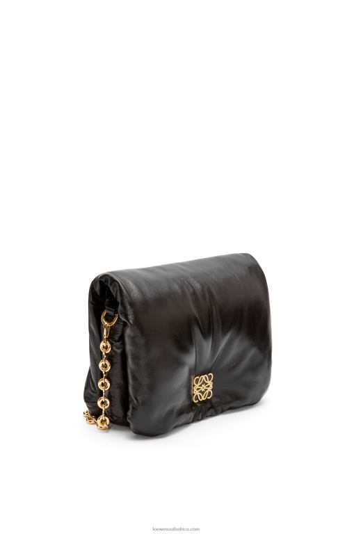 Loewe Women Puffer Goya bag in shiny nappa lambskin 206XF385 Black - Image 3