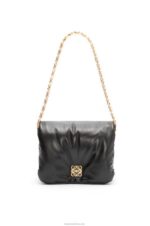 Loewe Women Puffer Goya bag in shiny nappa lambskin 206XF385 Black - Image 6
