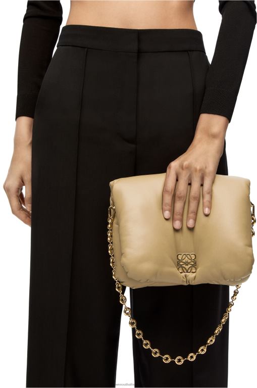 Loewe Women Puffer Goya bag in shiny nappa lambskin 206XF386 Clay Green - Image 2