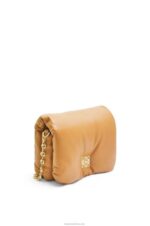 Loewe Women Puffer Goya bag in shiny nappa lambskin 206XF387 Camel - Image 3