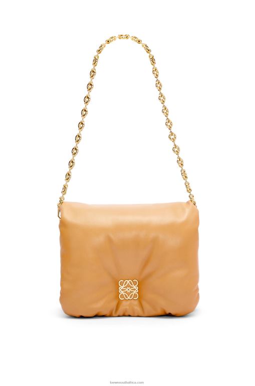 Loewe Women Puffer Goya bag in shiny nappa lambskin 206XF387 Camel - Image 6