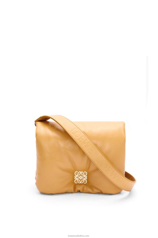 Loewe Women Puffer Goya bag in shiny nappa lambskin 206XF387 Camel - Image 8