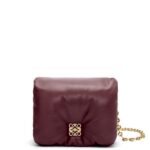 Loewe Women Puffer Goya bag in shiny nappa lambskin 206XF416 Burgundy