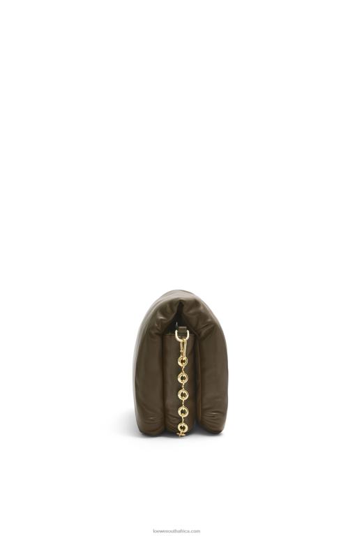 Loewe Women Puffer Goya bag in shiny nappa lambskin 206XF465 Dark Khaki Green - Image 3