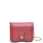 Loewe Women Puffer Goya bag in shiny nappa lambskin 206XF489 Plumrose