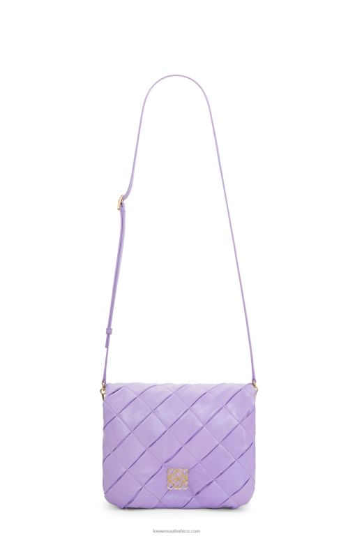Loewe Women Puffer Goya in pleated shiny nappa lambskin 206XF379 Light Mauve - Image 7