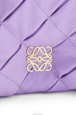 Loewe Women Puffer Goya in pleated shiny nappa lambskin 206XF379 Light Mauve - Image 9
