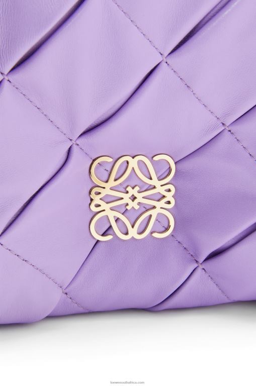 Loewe Women Puffer Goya in pleated shiny nappa lambskin 206XF379 Light Mauve - Image 9