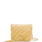 Loewe Women Puffer Goya in pleated shiny nappa lambskin 206XF381 Dark Butter