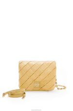 Loewe Women Puffer Goya in pleated shiny nappa lambskin 206XF381 Dark Butter