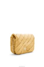 Loewe Women Puffer Goya in pleated shiny nappa lambskin 206XF381 Dark Butter - Image 3