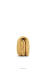 Loewe Women Puffer Goya in pleated shiny nappa lambskin 206XF381 Dark Butter - Image 4