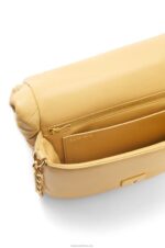 Loewe Women Puffer Goya in pleated shiny nappa lambskin 206XF381 Dark Butter - Image 8