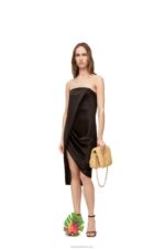 Loewe Women Puffer Goya in pleated shiny nappa lambskin 206XF381 Dark Butter - Image 10