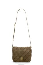 Loewe Women Puffer Goya in pleated shiny nappa lambskin 206XF382 Dark Khaki Green - Image 7