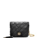 Loewe Women Puffer Goya in pleated shiny nappa lambskin 206XF384 Black