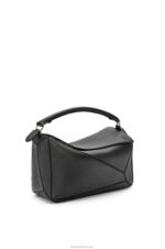 Loewe Women Puzzle bag in classic calfskin 206XF479 Black - Image 4