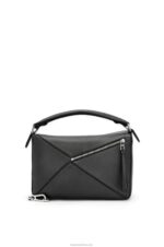 Loewe Women Puzzle bag in classic calfskin 206XF479 Black - Image 6