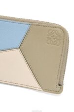 Loewe Women Puzzle coin cardholder in classic calfskin 206XF1325 Dusty Blue/Sage Green - Image 4