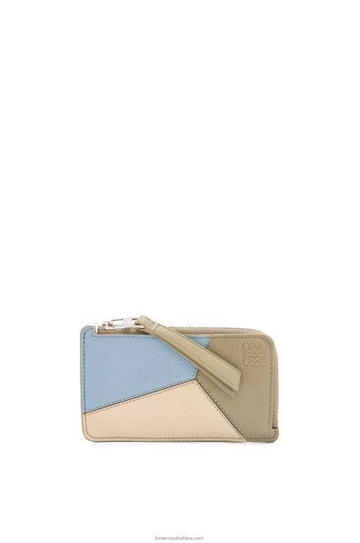 loewe_women_puzzle_coin_cardholder_in_classic_calfskin_206xf1325_dusty_blue_sage_green.jpg Loewe Women Puzzle coin cardholder in classic calfskin 206XF1325 Dusty Blue/Sage Green - Image 1