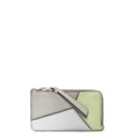 Loewe Women Puzzle coin cardholder in classic calfskin 206XF1348 Ash Grey/Light Celadon