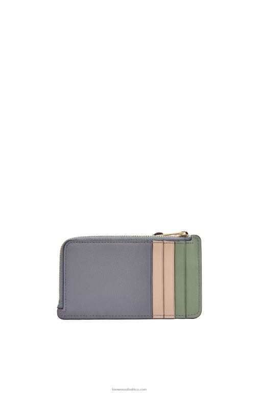 Loewe Women Puzzle coin cardholder in classic calfskin 206XF1409 Asphalt Grey/Nude - Image 2