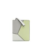 Loewe Women Puzzle compact zip wallet in classic calfskin 206XF1261 Ash Grey/Light Celadon